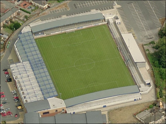 New Bucks Head - the home of AFC Telford United (aerial photograph  Bing Maps)