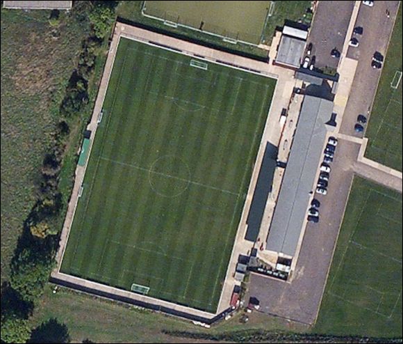 Langford Road - the home of Biggleswade Town FC (aerial photograph  Bing Maps)