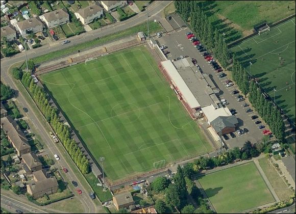 Meadow Park - the home of Boreham Wood FC (aerial photograph  Bing Maps)
