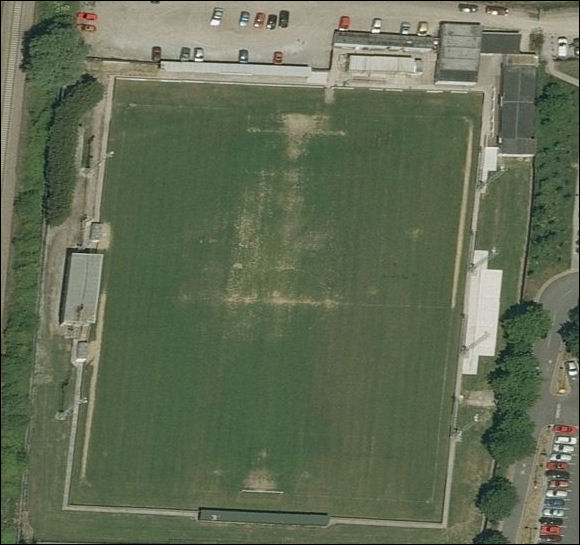 Fairfax Park - the home of Bridgwater Town FC (aerial photograph  Bing Maps)