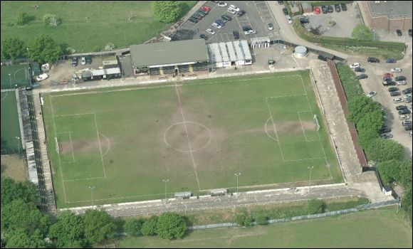 Hayes Lane - the home of Bromley FC (aerial photograph  Bing Maps)
