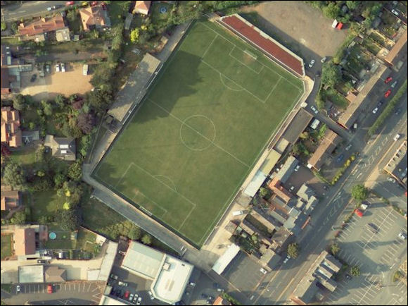 The Victoria Ground - the home of Bromsgrove Rovers FC (aerial photograph  Bing Maps)