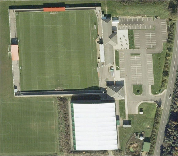 The Corinium Stadium - the home of Cirencester Town FC (aerial photograph  Bing Maps)