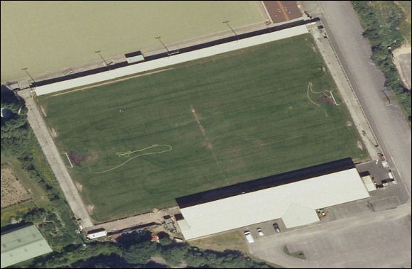 The Hand Stadium - the home of Clevedon Town FC (aerial photograph  Bing Maps)