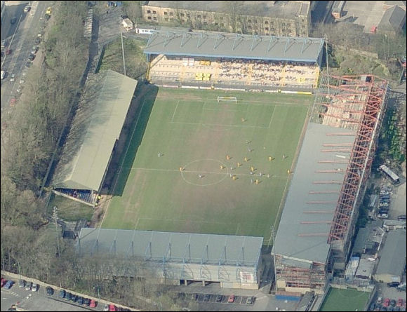 The Shay - the home of Halifax Town FC (aerial photograph  Bing Maps)