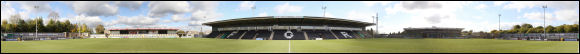 A panoramic photograph of the New Lawn taken from the centre spot