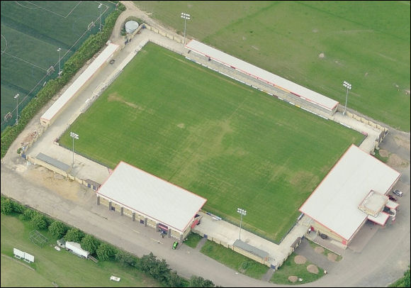 The Greene King Stadium - the home of Hinckley United FC (aerial photograph  Bing Maps)