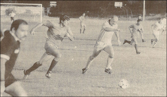 Geoff Hancocks in full flight during the match against Mesxti