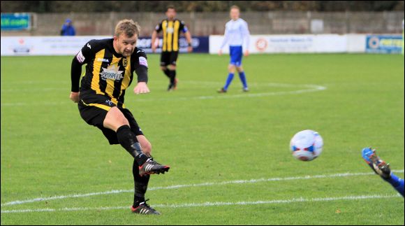 Darren Edwards fires home City's first equaliser at Vauxhall Motors