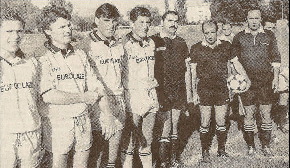 City players line up before the game against Mesxti