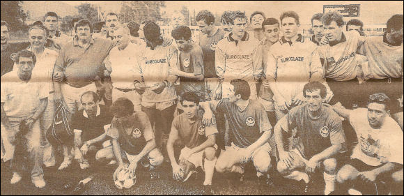 City players mix with their Napereuli opponents after their 2-1 victory in Achaltsiche